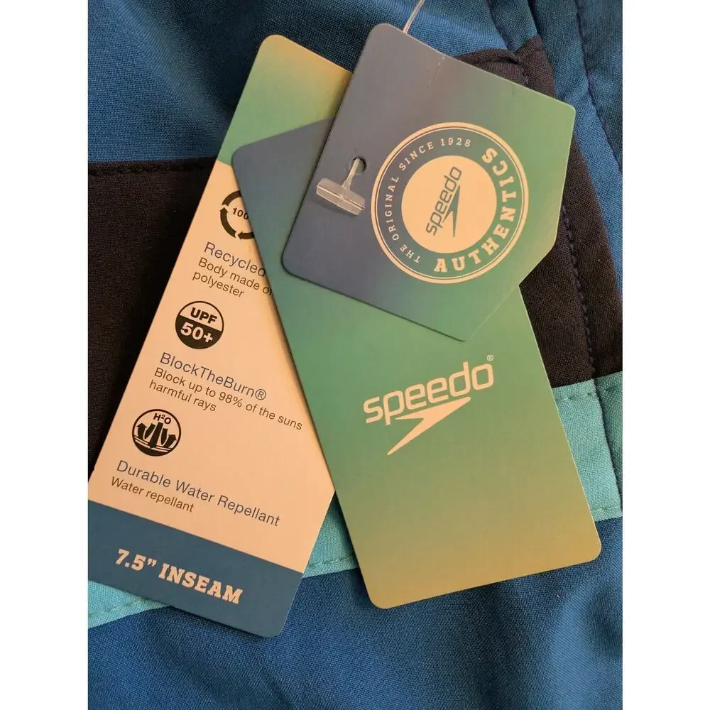 Speedo Blue Striped Swim Shorts XXL